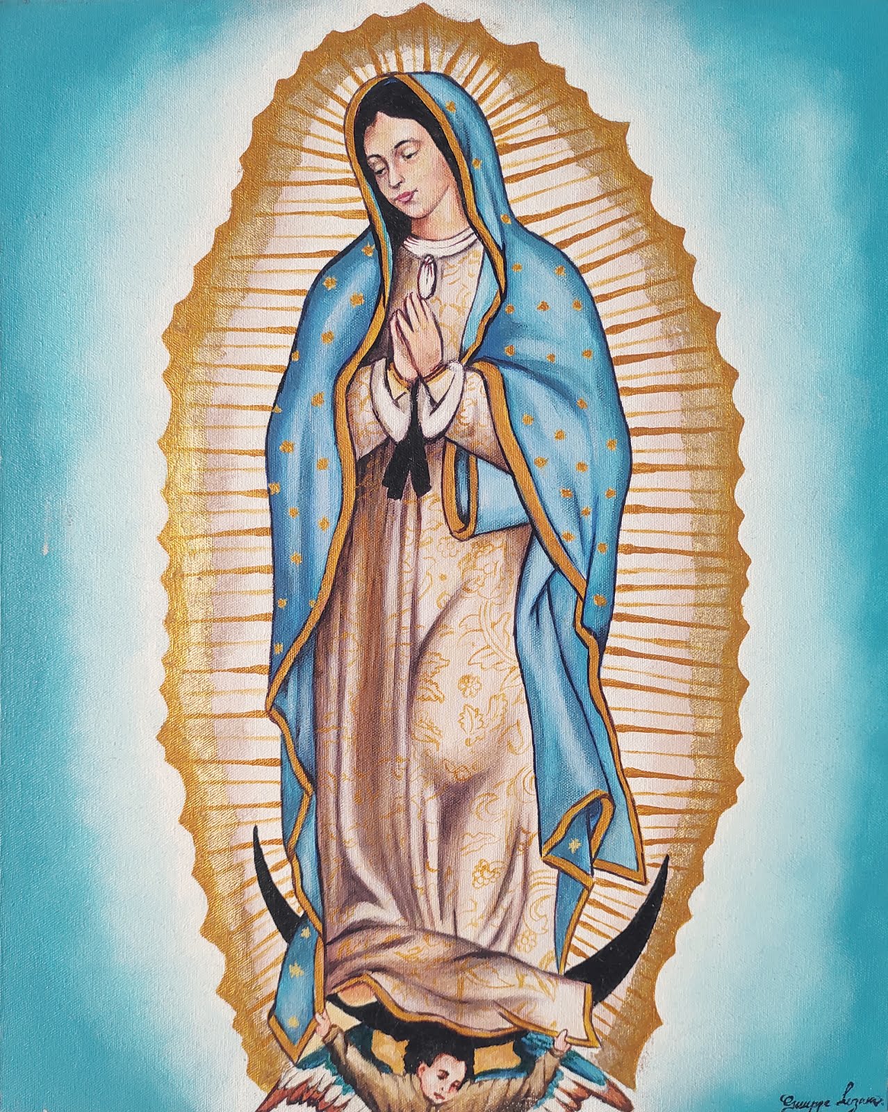 Cuadro pintura decorativa virgen de guadalupe