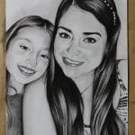 Retrato a lapiz madre e hija