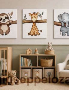 Cuadros modernos infantiles animales bebe