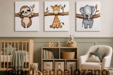 Cuadros modernos infantiles animales bebe