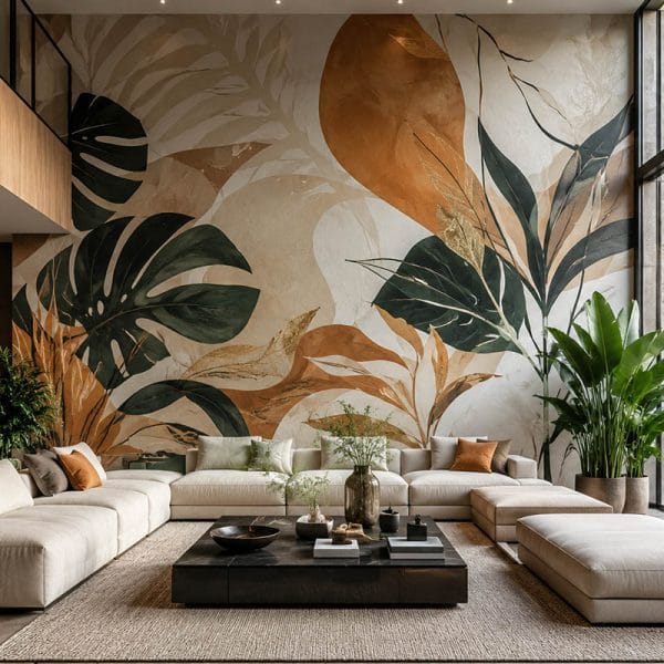 como decorar pared grande con arte mural