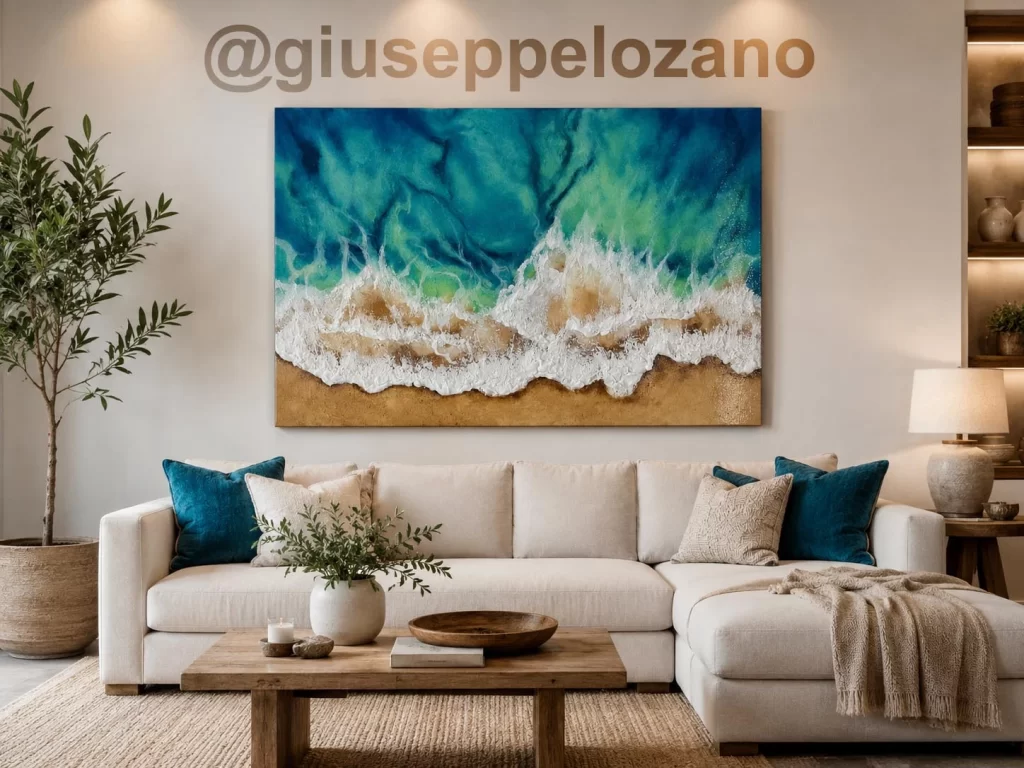 cuadro del mar con textura