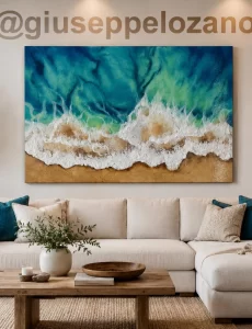 cuadro del mar con textura