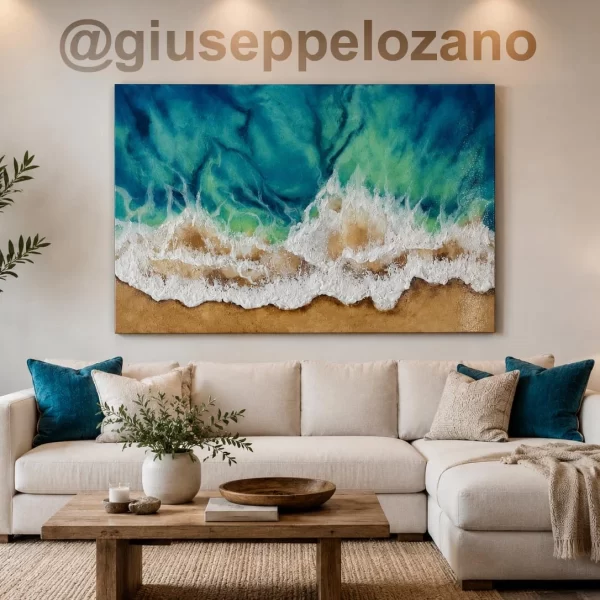 cuadro del mar con textura