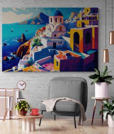 cuadro santorini moderno