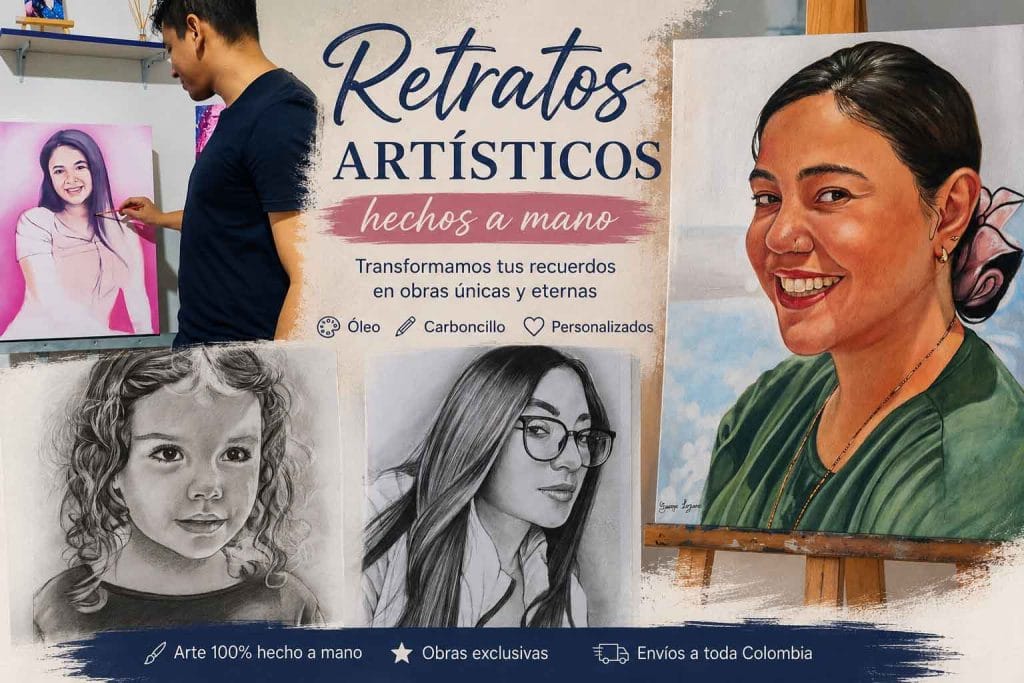 retratos artisticos hechos a mano colombia