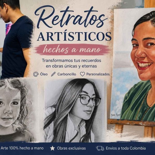 retratos artisticos hechos a mano colombia