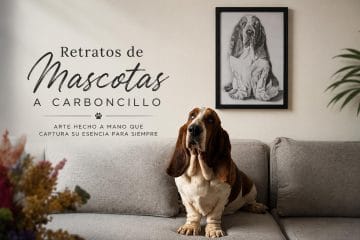 retratos de mascotas a carboncillo