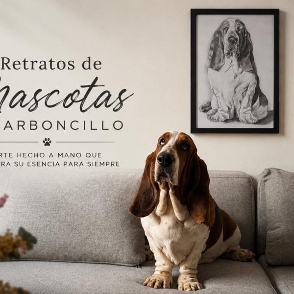 retratos de mascotas a carboncillo