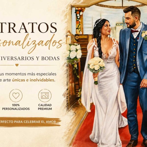 retratos personalizados aniversarios bodas