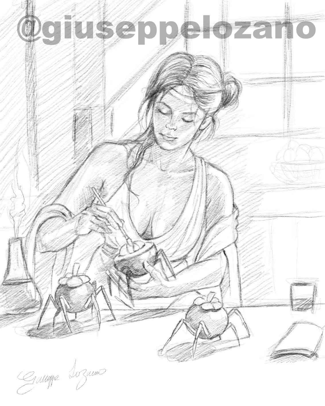dibujo diosa de mangostino