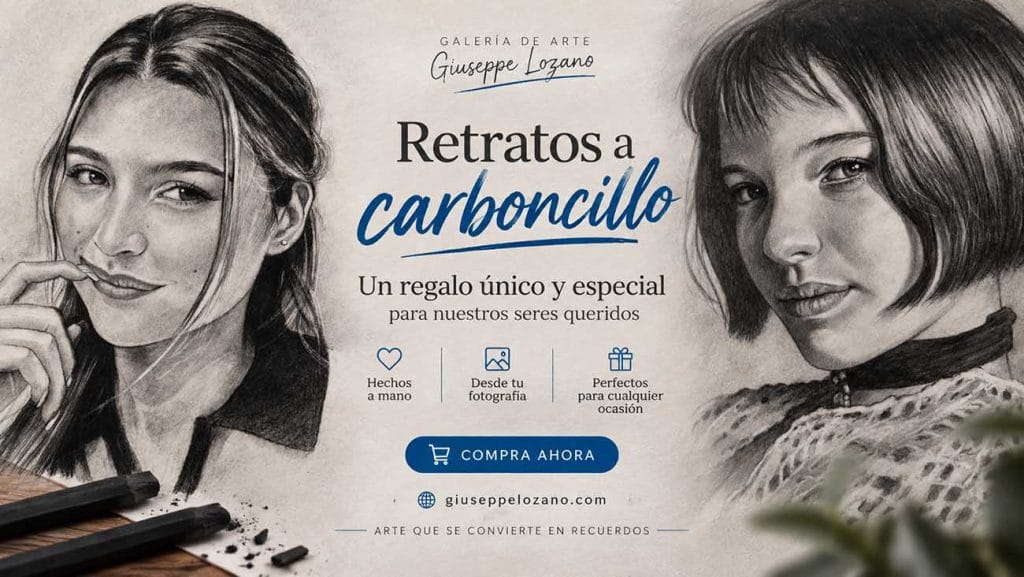 retratos carboncillo personalizados regalo